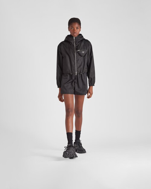 Prada Re\u002DNylon hooded blouson jacket with pouch 2