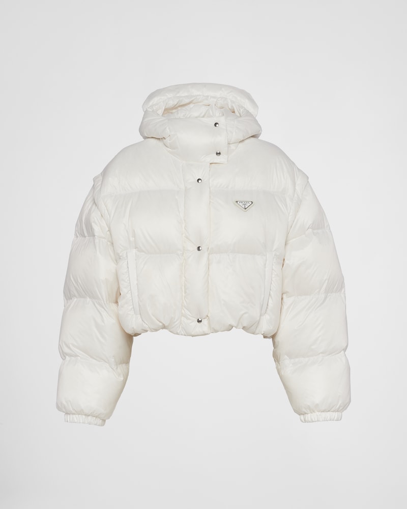 prada puffer belted jacket