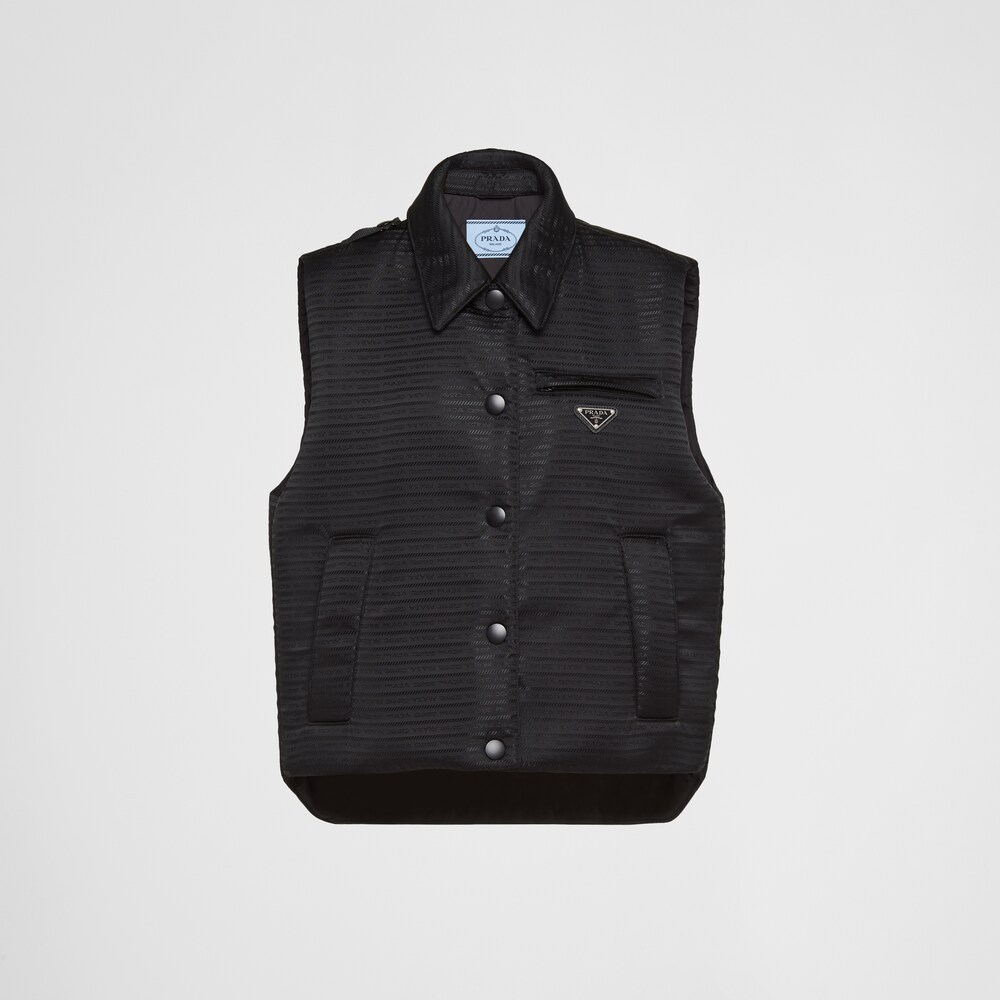 Black Padded Re-Nylon vest | Prada