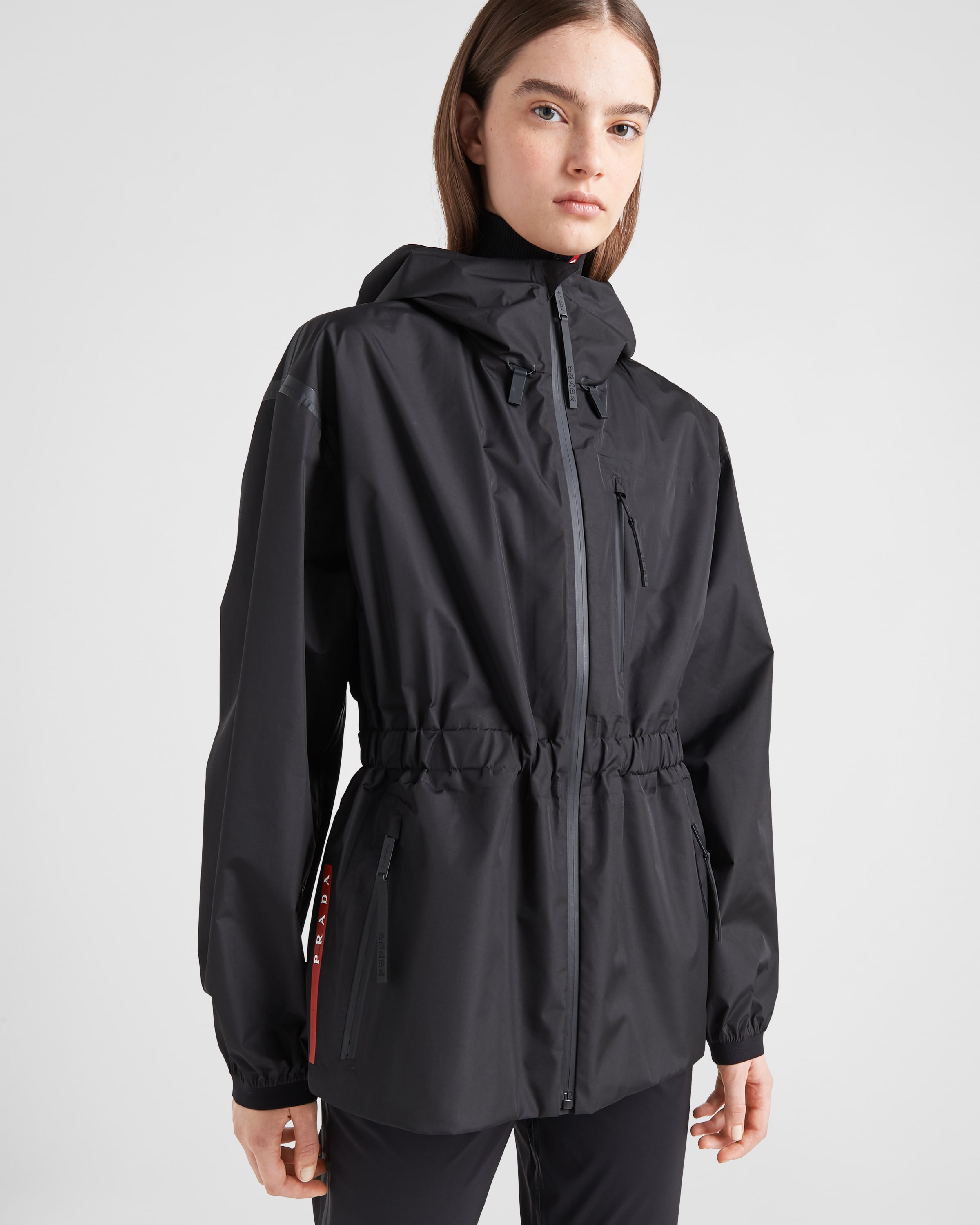 Black orange Light Extreme tex Rain Jacket PRADA