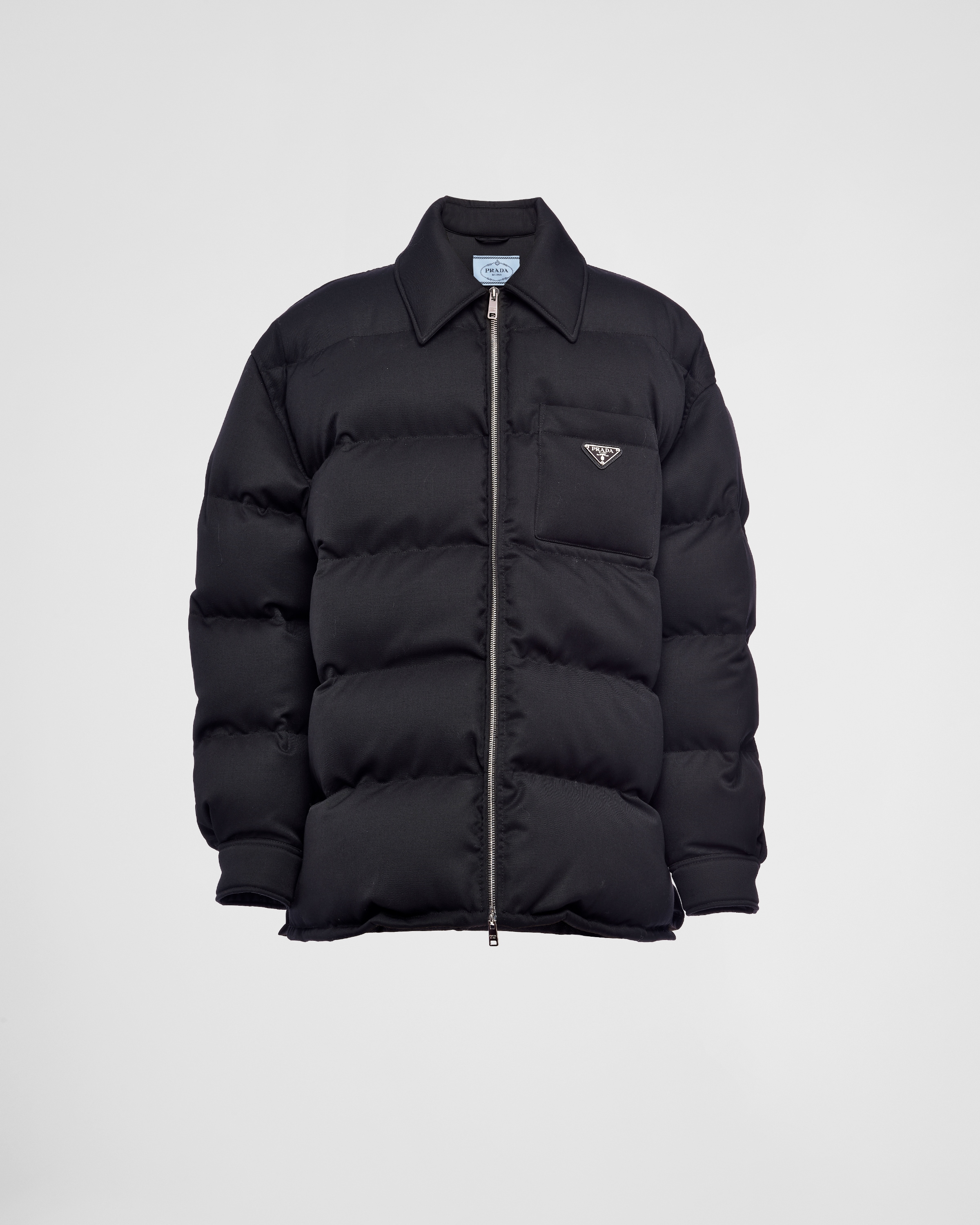 Prada - Women's Gabardine Down Casual Jacket - Blue - Jackets