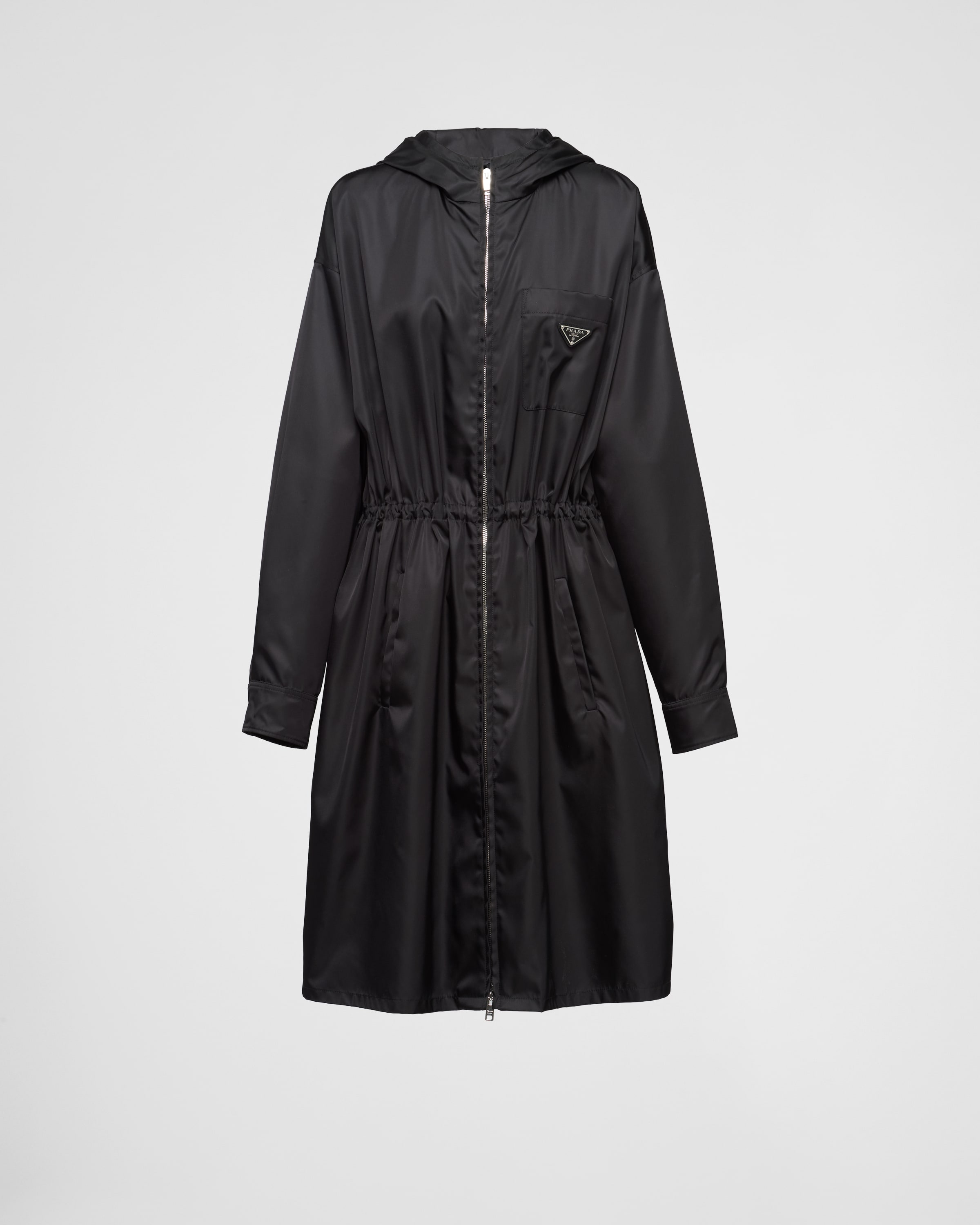Prada Re-nylon Raincoat, Woman, Black, Size 42