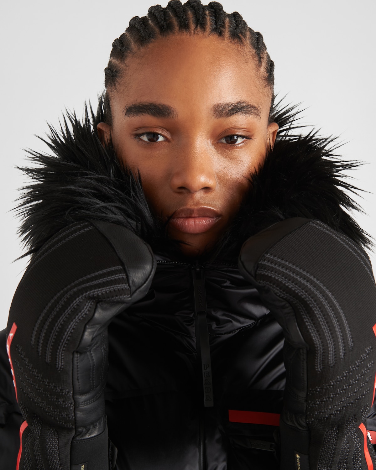 Prada Black Recycled Polyamide Full-Length Jacket