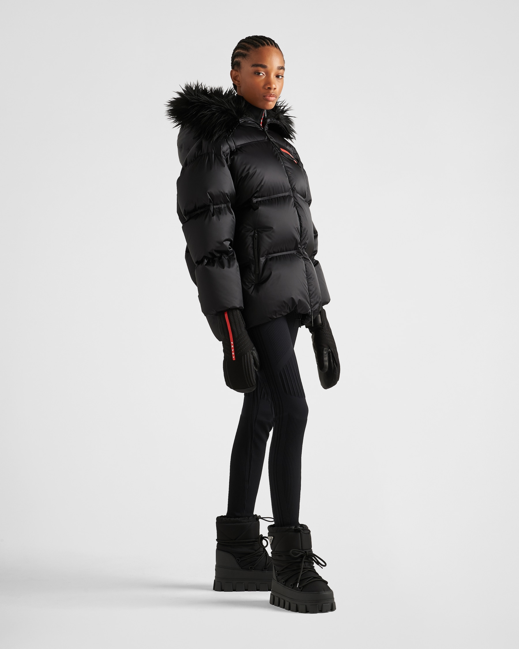 Black Technical Re-nylon Down Jacket | PRADA