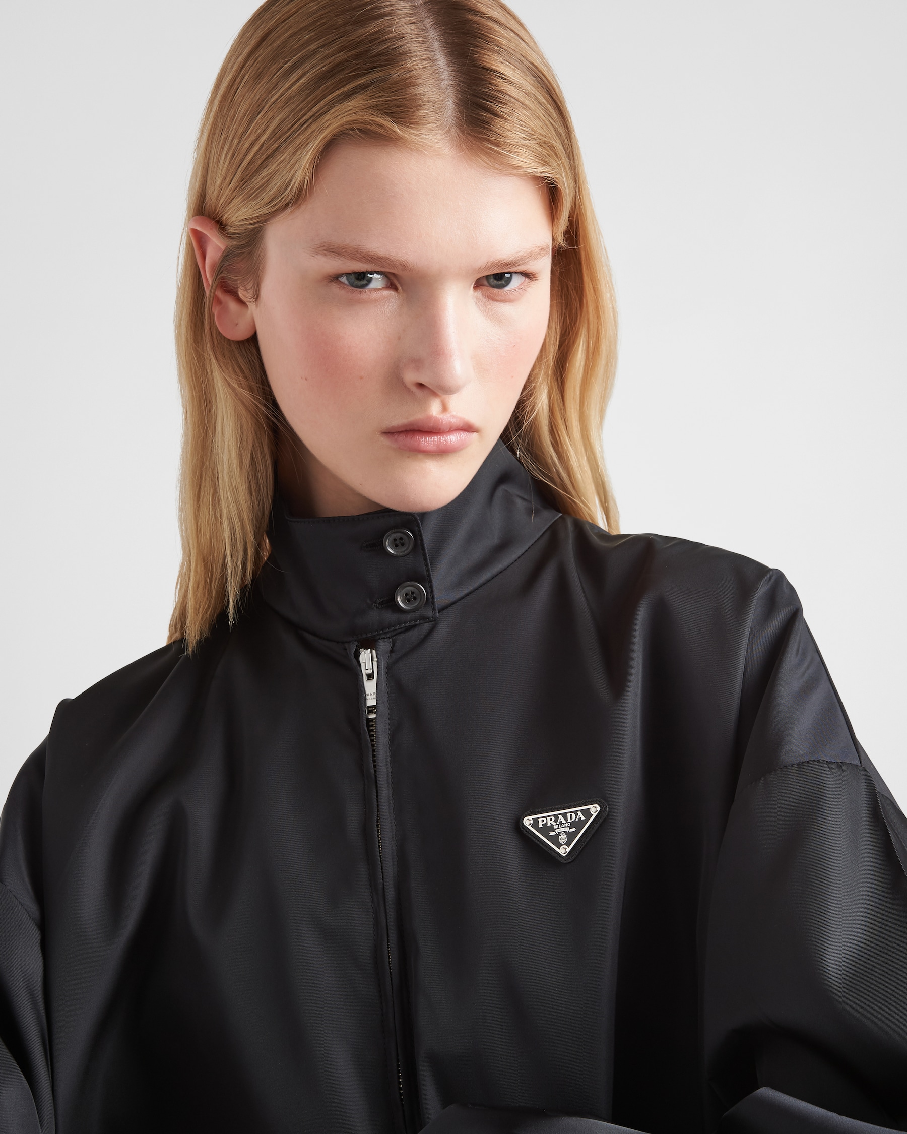 Black Re-nylon Blouson Jacket | PRADA