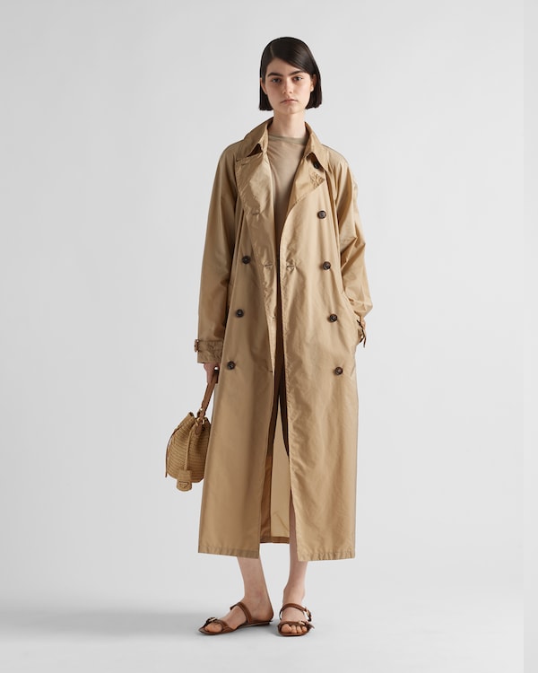 Prada Navy Silk Mix Lightweight Trench Coat M