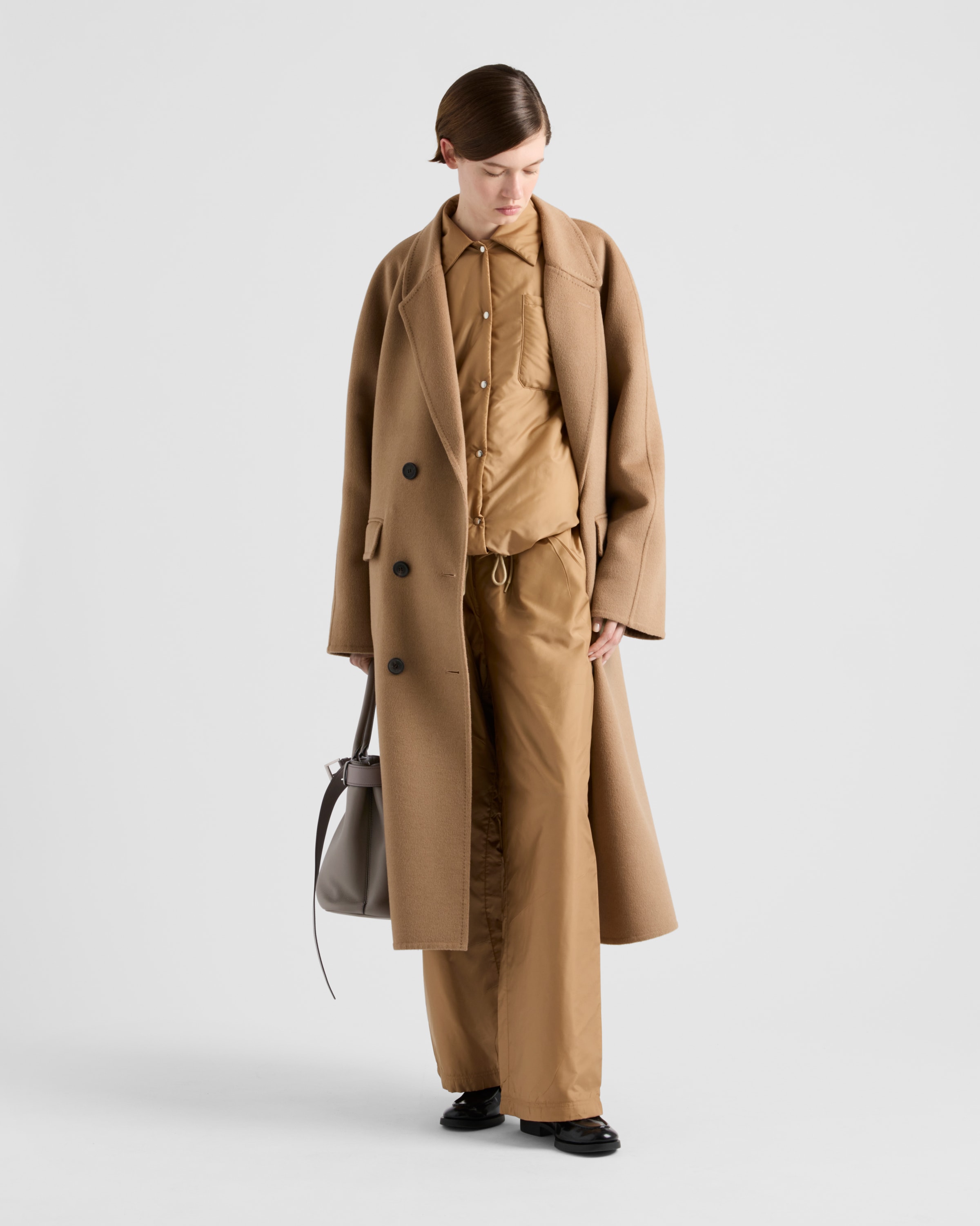 早割 旅行 Camel Brown Lightweight Re-Nylon blouson jacket | PRADA ジャケット・アウター