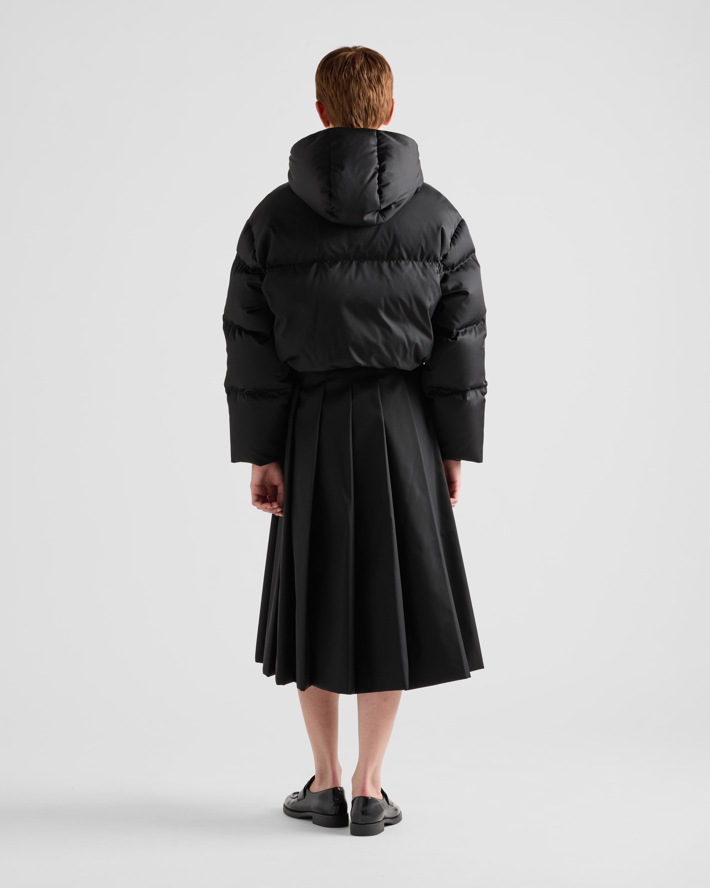 Black Re-nylon Cropped Down Jacket | PRADA