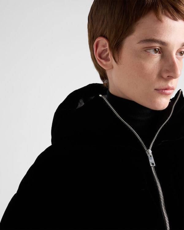 Velvet down jacket - Black Velvet down jacket - Black