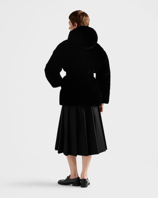 벨벳 다운 재킷 - 블랙 벨벳 다운 재킷 - 블랙