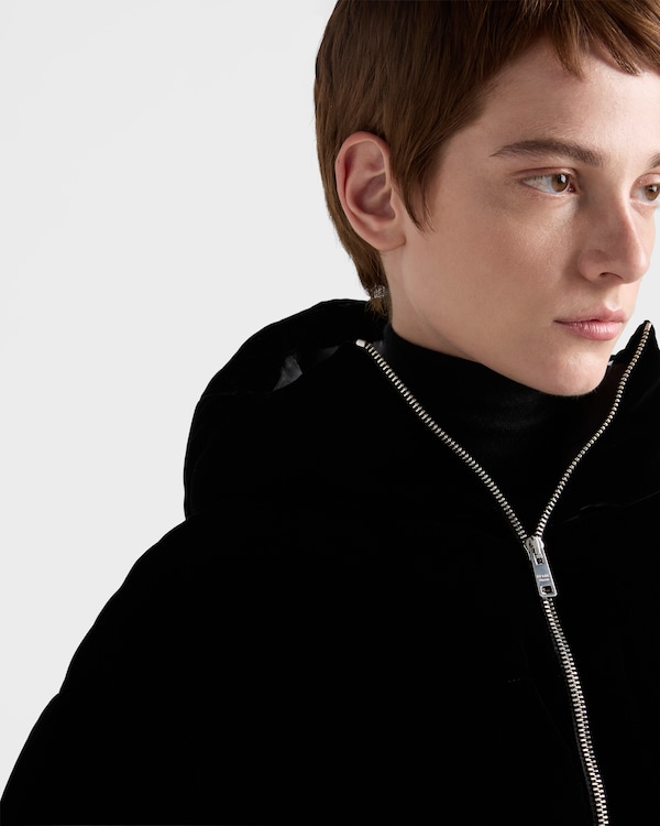 벨벳 다운 재킷 - 블랙 벨벳 다운 재킷 - 블랙