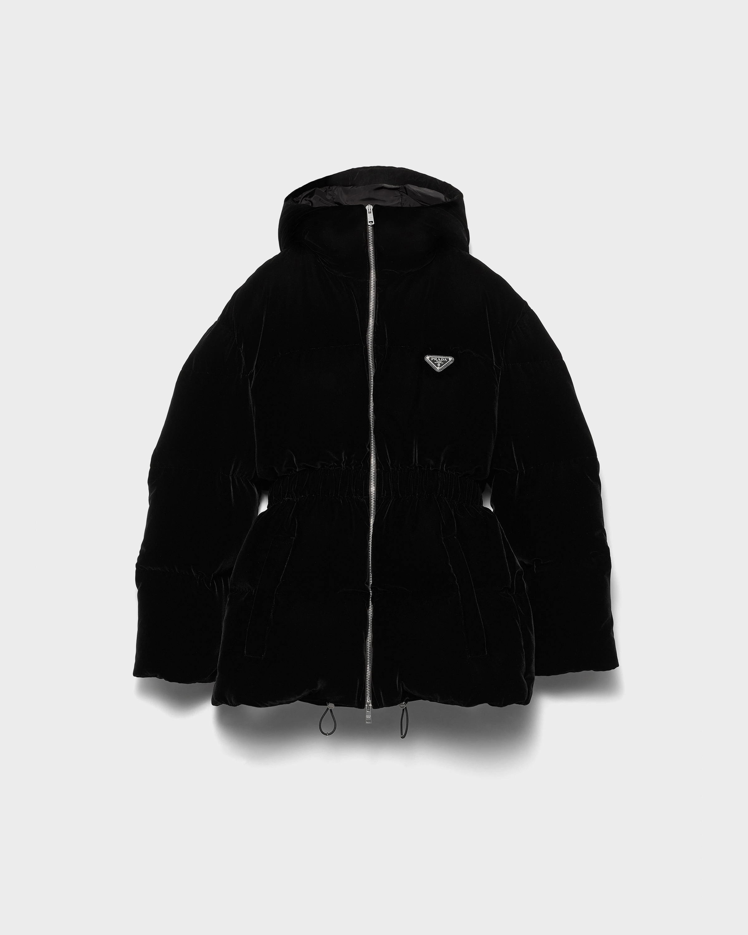 Prada Chaqueta De Plumón Y Terciopelo, Mujer, Negro, Talla 36