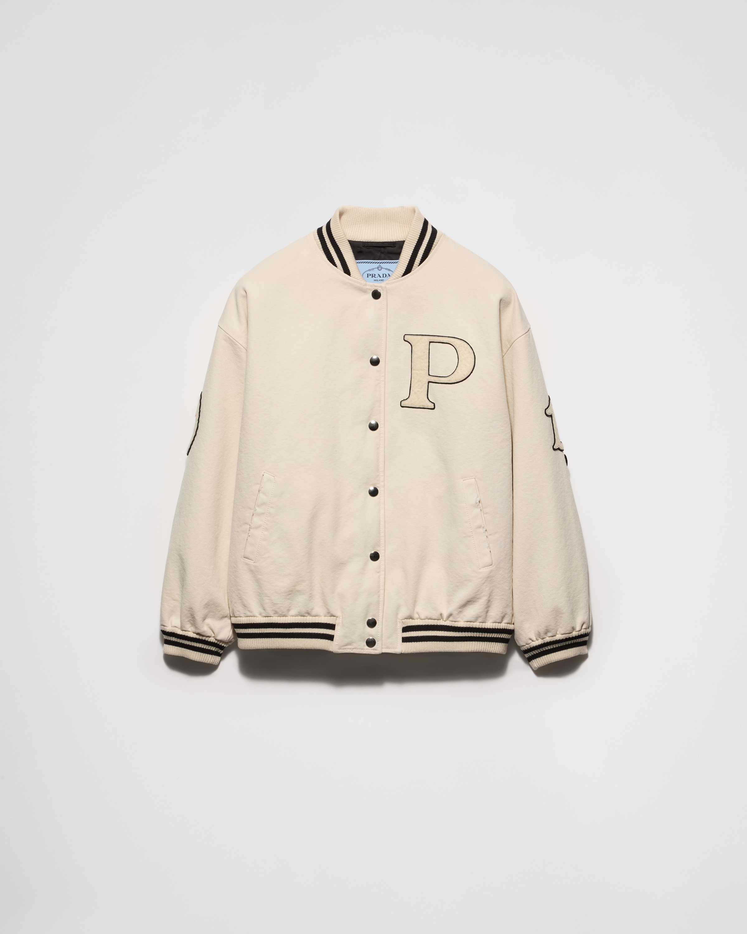 PRADA BOMBERJACKE AUS CANVAS MIT AUFNÄHERN