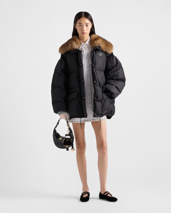 Tech canvas down jacket - Black Tech canvas down jacket - Black