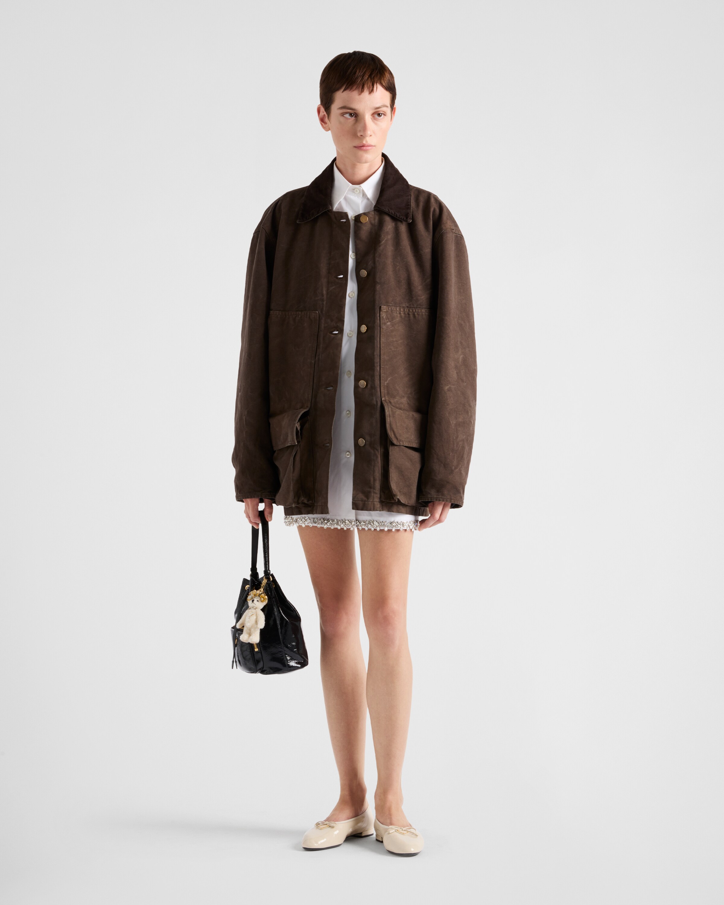 PRADA ブラウン スカート&ドルマンさシャツセットアップ さみしい