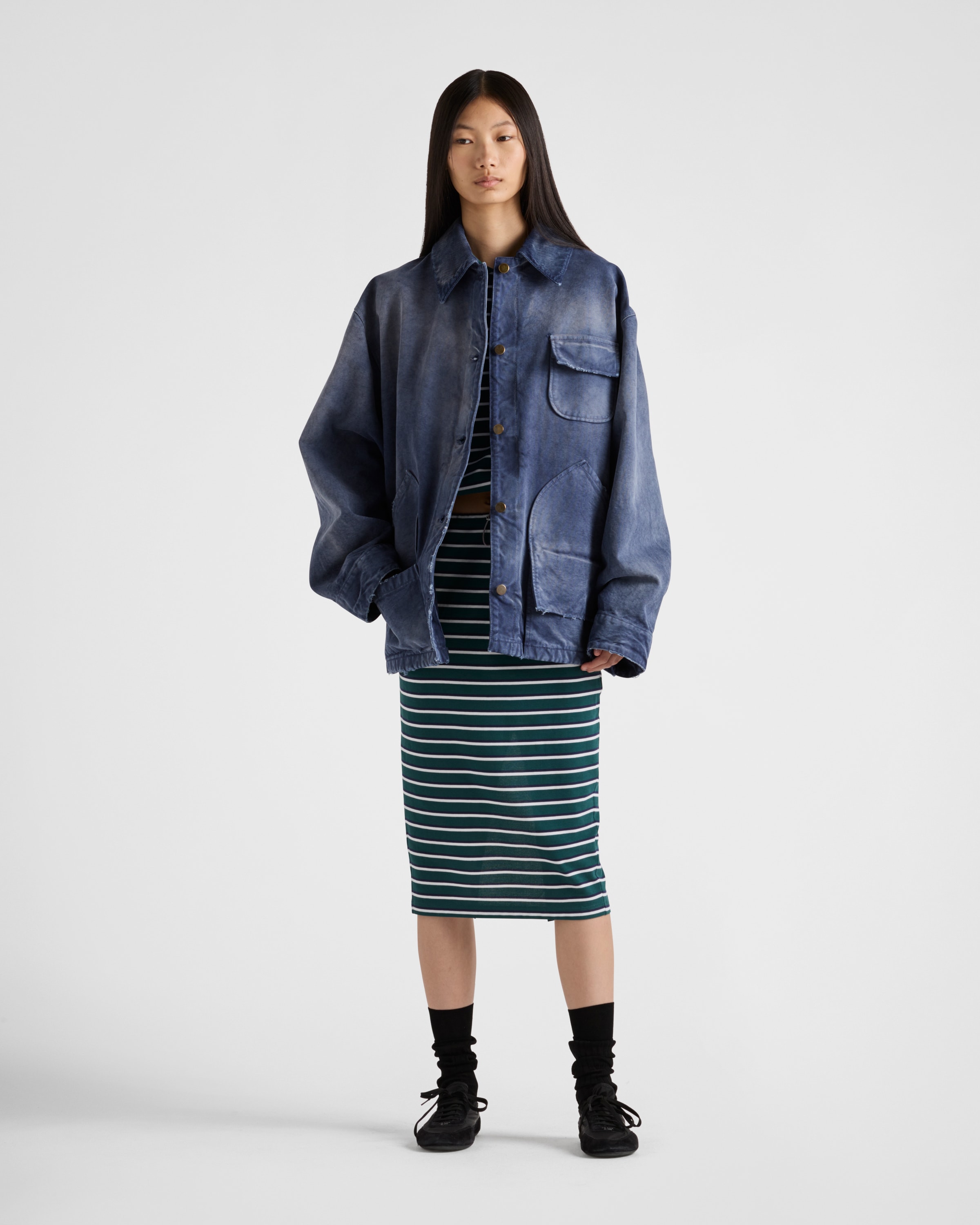 Navy Canvas Trucker Jacket | PRADA