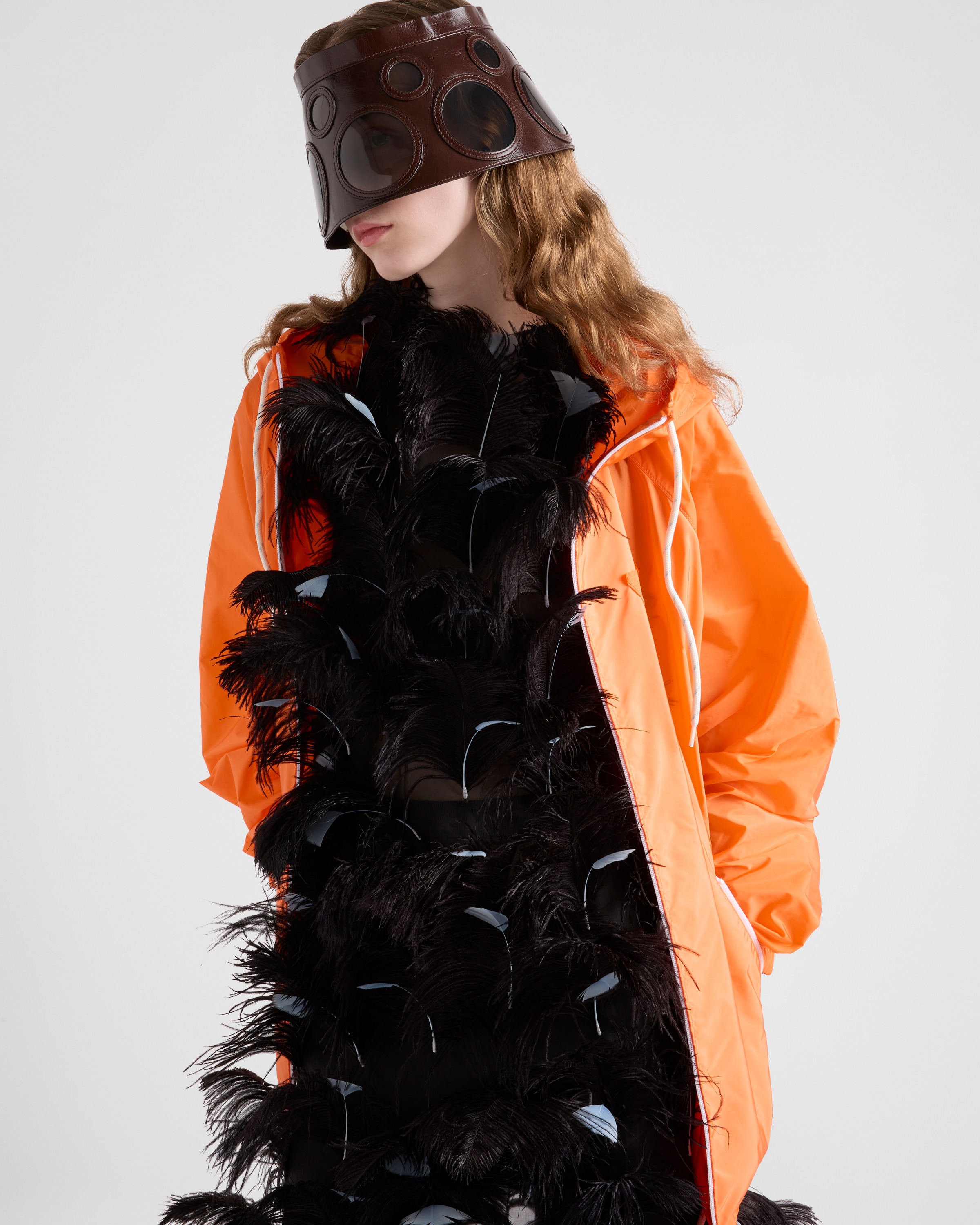 Shop Prada Regenjacke Aus Leichtem Re-nylon In Orange