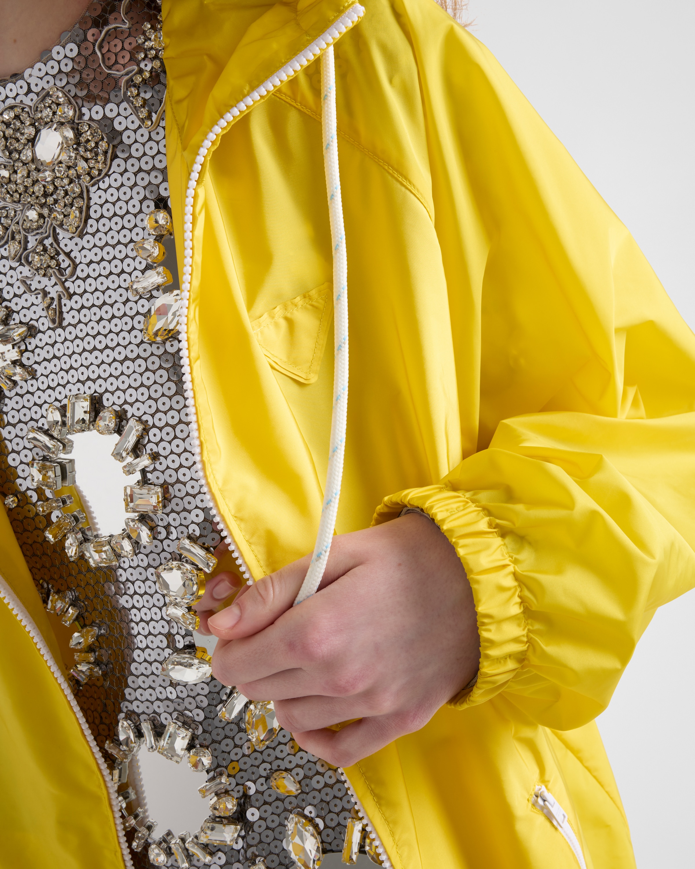 Citron Yellow Lightweight Re-nylon Rain Jacket | PRADA