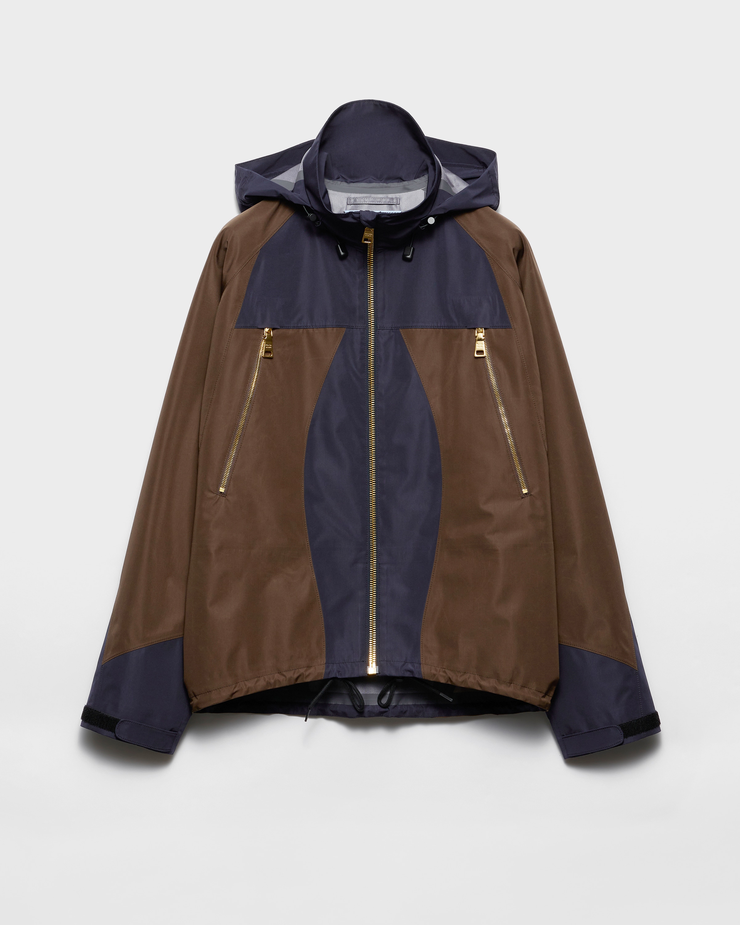 Prada Technical Fabric Blouson Jacket, Woman, Blue/tundra, Size 40