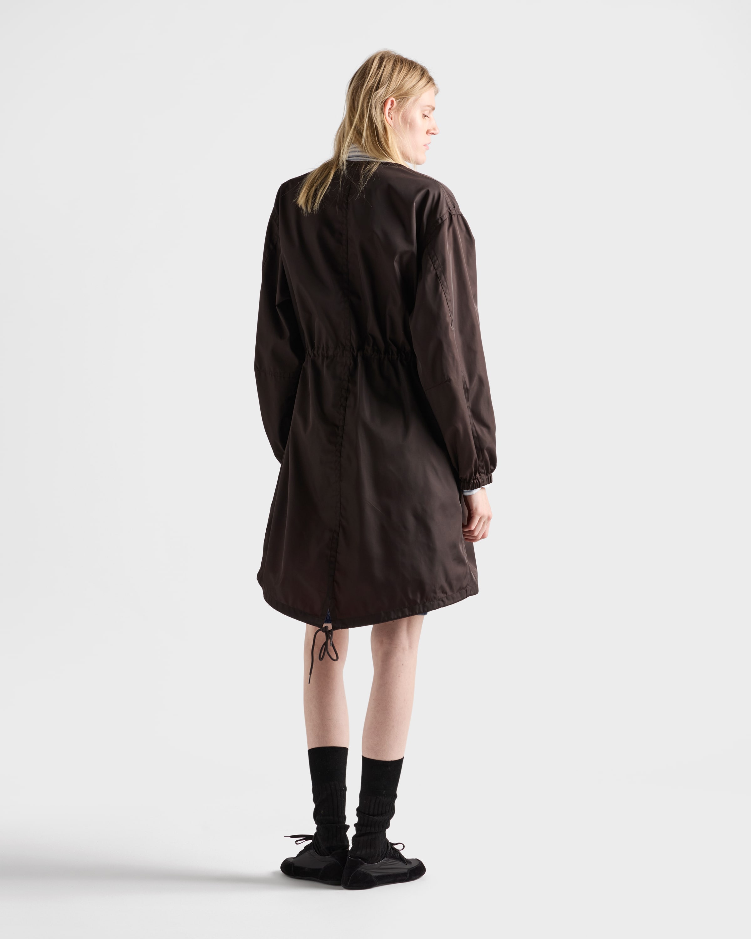 Dark Brown Re-Nylon raincoat | PRADA