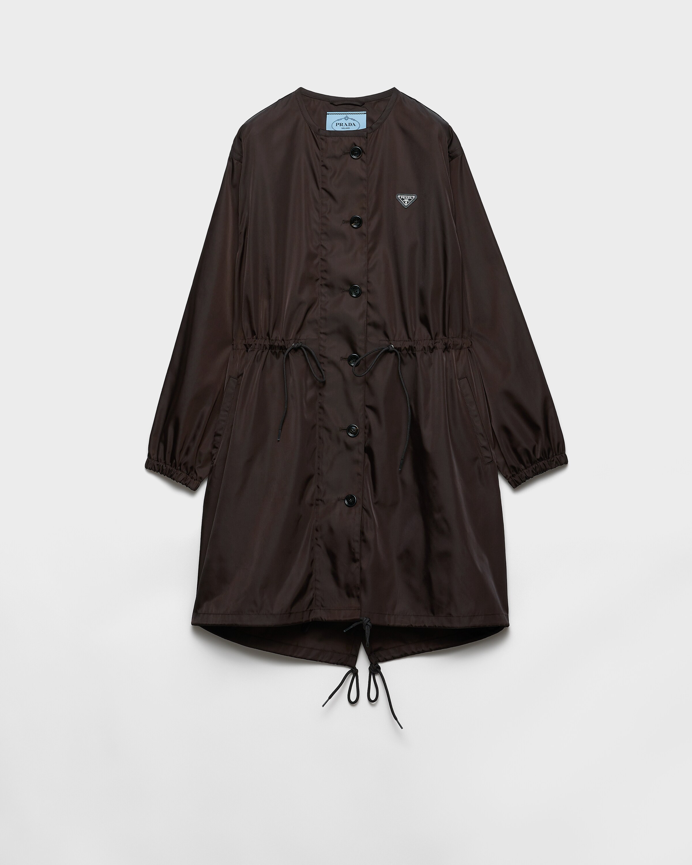 Prada Re-nylon Raincoat, Woman, Dark Brown, Size 44