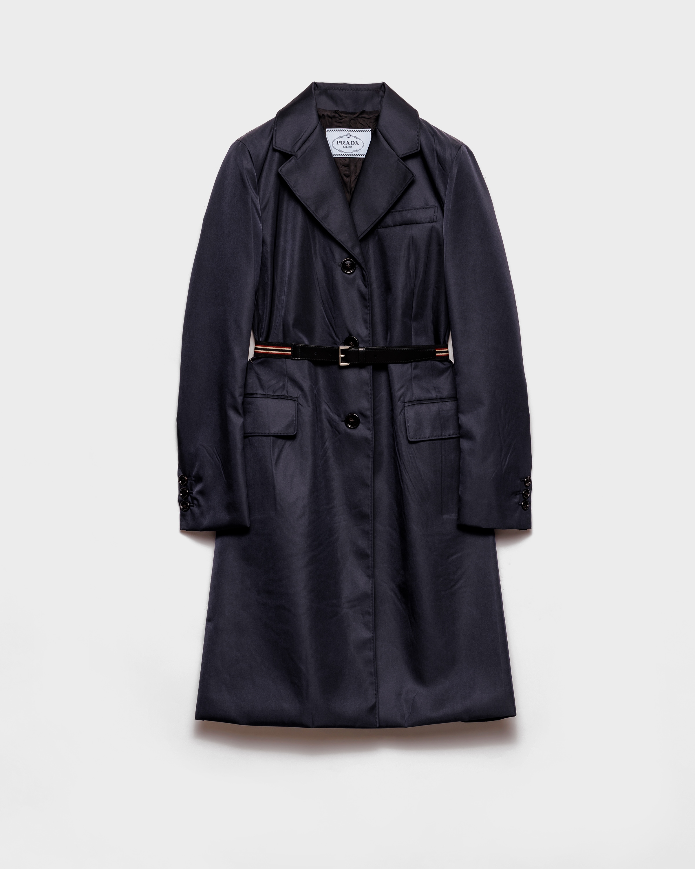 Prada Re-nylon Raincoat In Blue