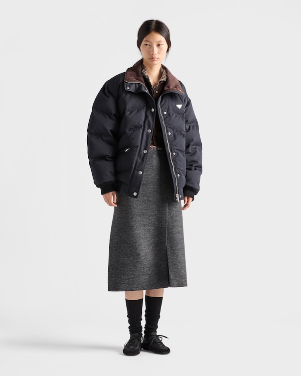 中等重量府绸羽绒夹克 - 黑色 中等重量府绸羽绒夹克 - 黑色