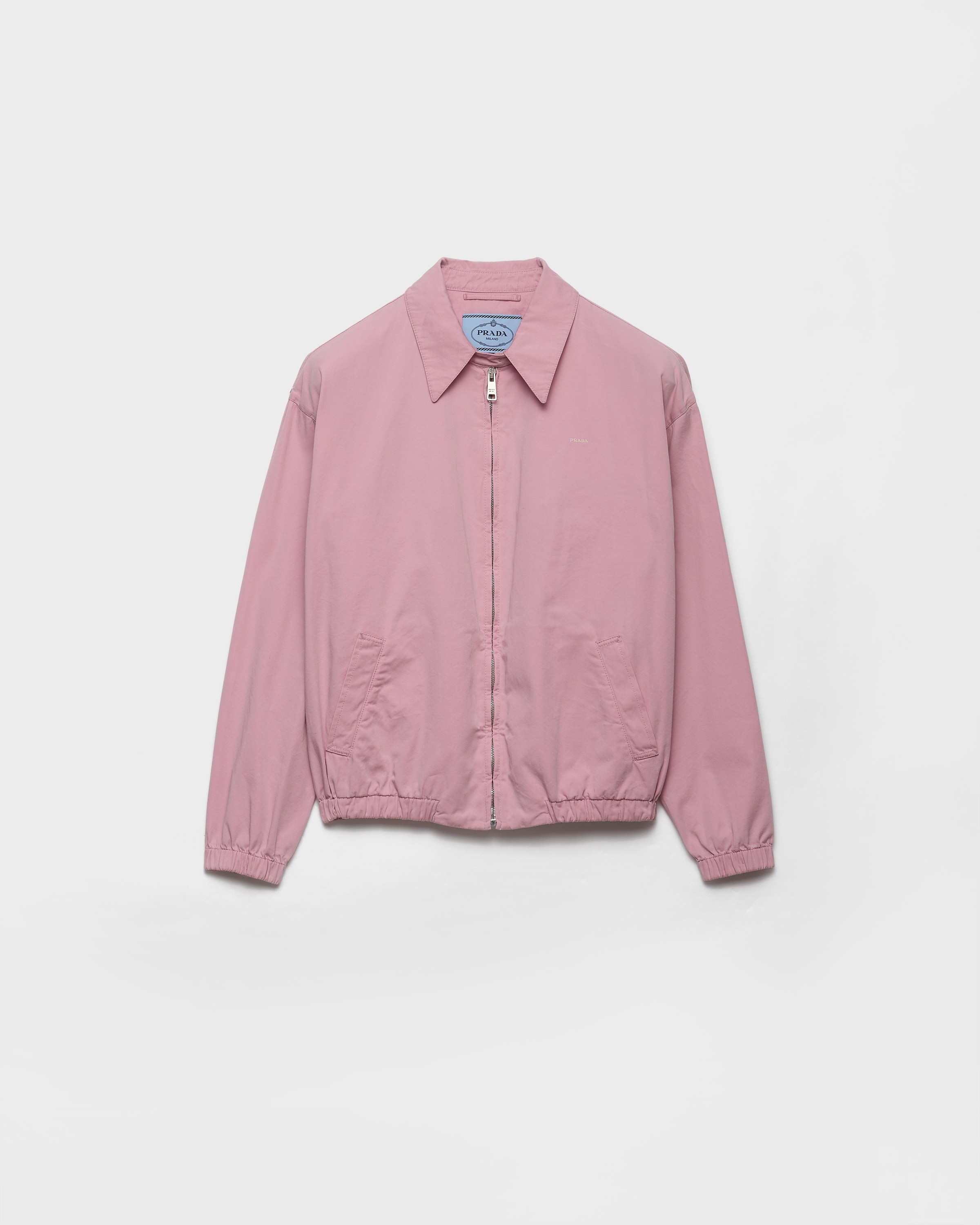 Prada Sobrecamisa De Gabardina Envejecida, Mujer, Rosa Alabastro, Talla 40