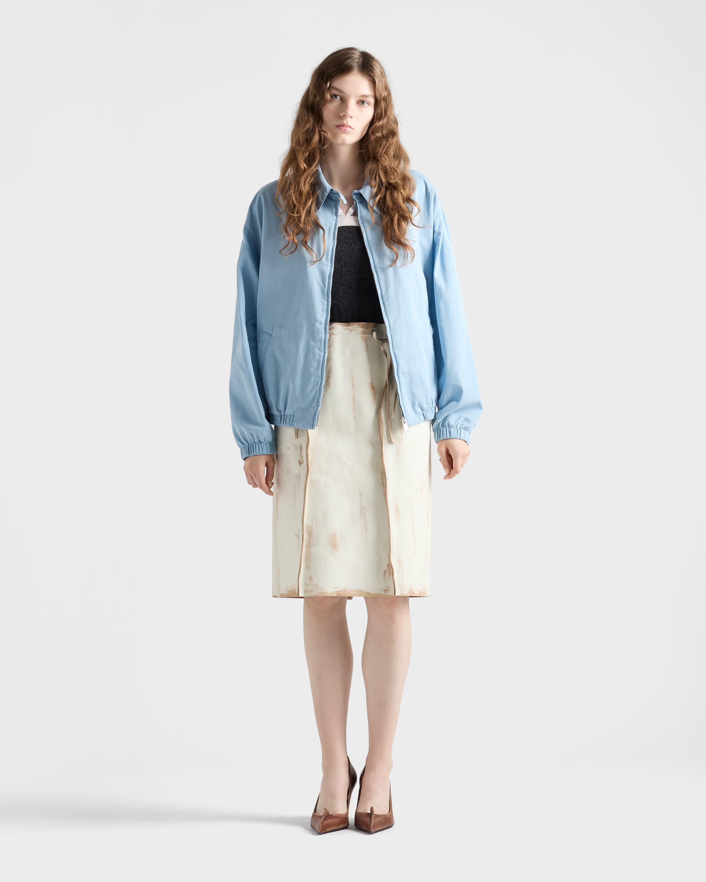 Prada Alte Blousonjacke Aus Gabardine