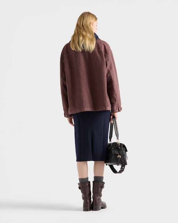 Veste caban en toile ancienne - Grenat Veste caban en toile ancienne - Grenat