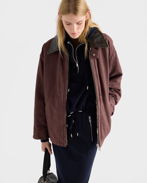 Veste caban en toile ancienne - Grenat Veste caban en toile ancienne - Grenat