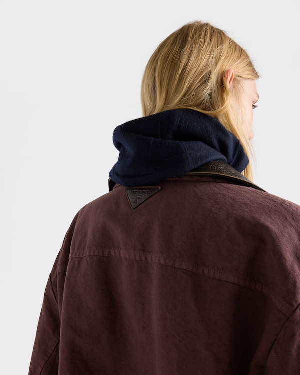 Veste caban en toile ancienne - Grenat Veste caban en toile ancienne - Grenat