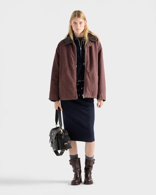 Veste caban en toile ancienne - Grenat Veste caban en toile ancienne - Grenat