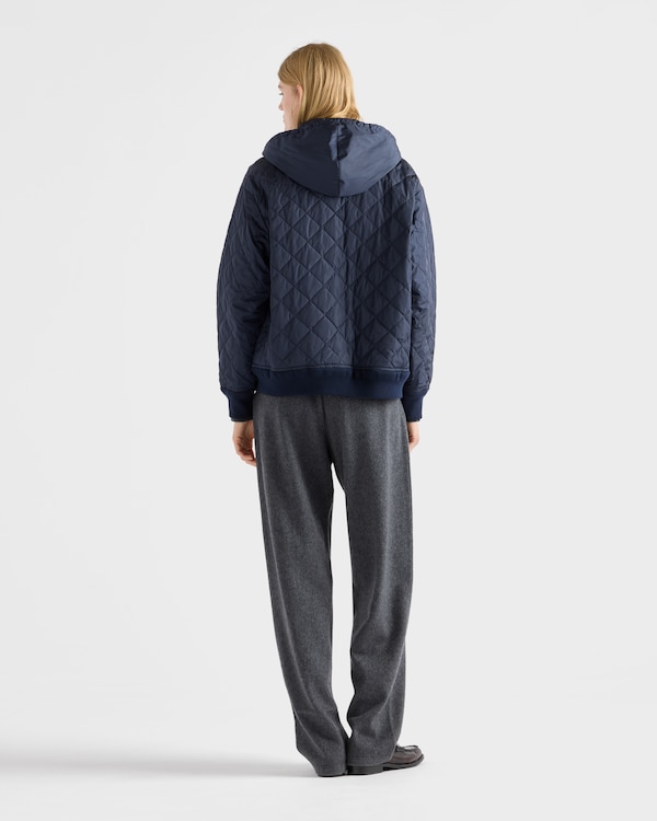 Re-Nylon blouson jacket with hood - Royal Blue Re-Nylon blouson jacket with hood - Royal Blue