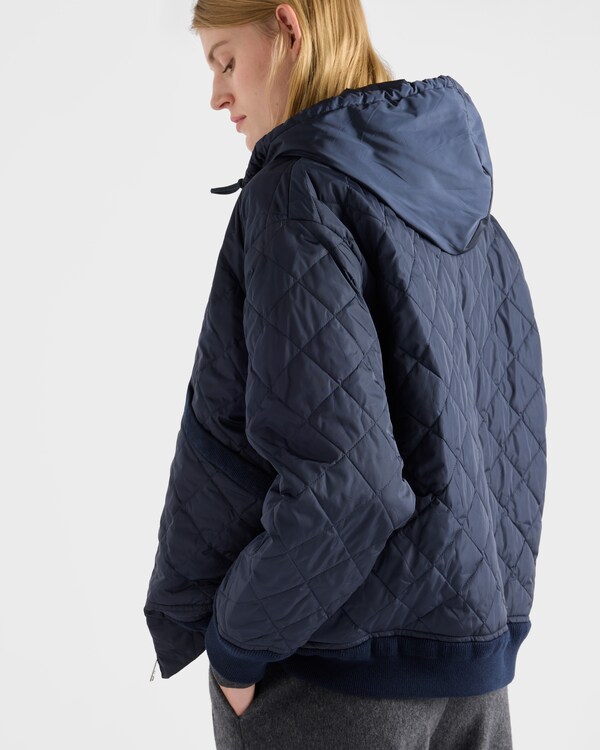 Re-Nylon blouson jacket with hood - Royal Blue Re-Nylon blouson jacket with hood - Royal Blue
