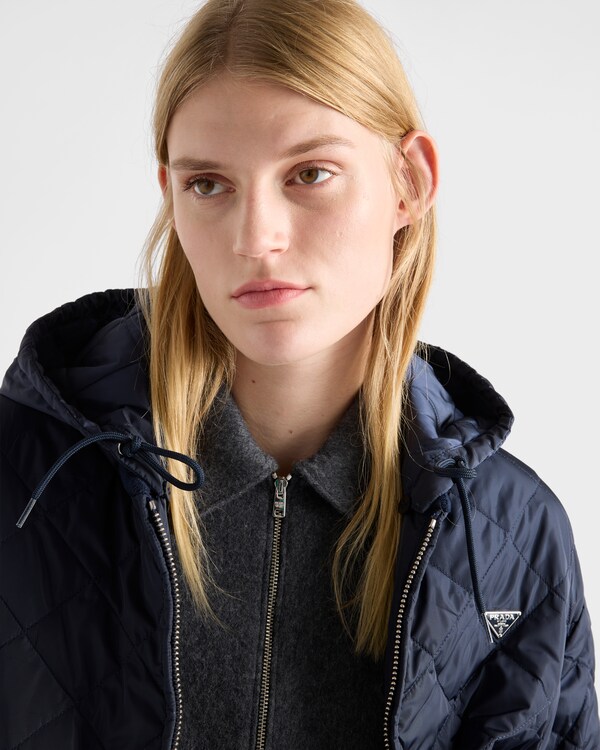 Re-Nylon blouson jacket with hood - Royal Blue Re-Nylon blouson jacket with hood - Royal Blue