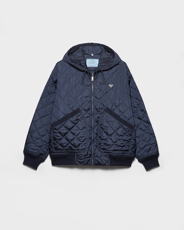 Re-Nylon blouson jacket with hood - Royal Blue Re-Nylon blouson jacket with hood - Royal Blue