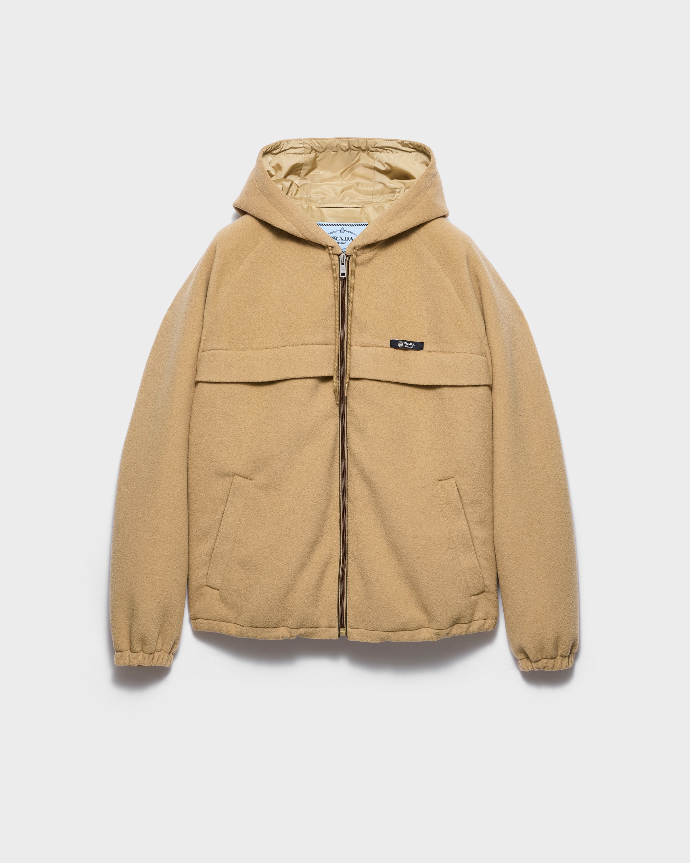 PRADA キャメルパーカー Camel Brown Technical Fleece Hoodie Jacket | PRADA