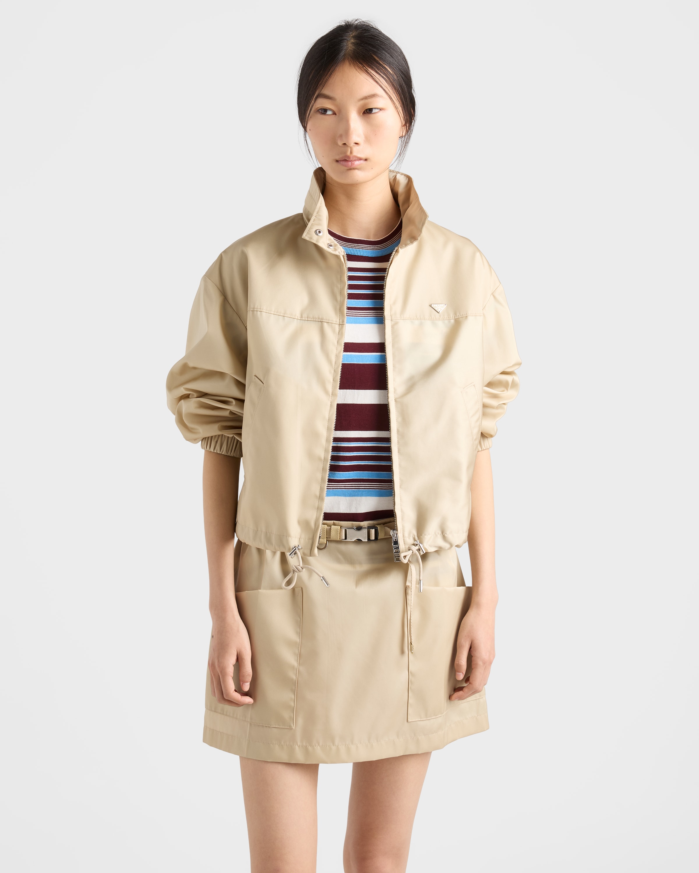 Desert Beige Re-Nylon blouson jacket | PRADA - Canada