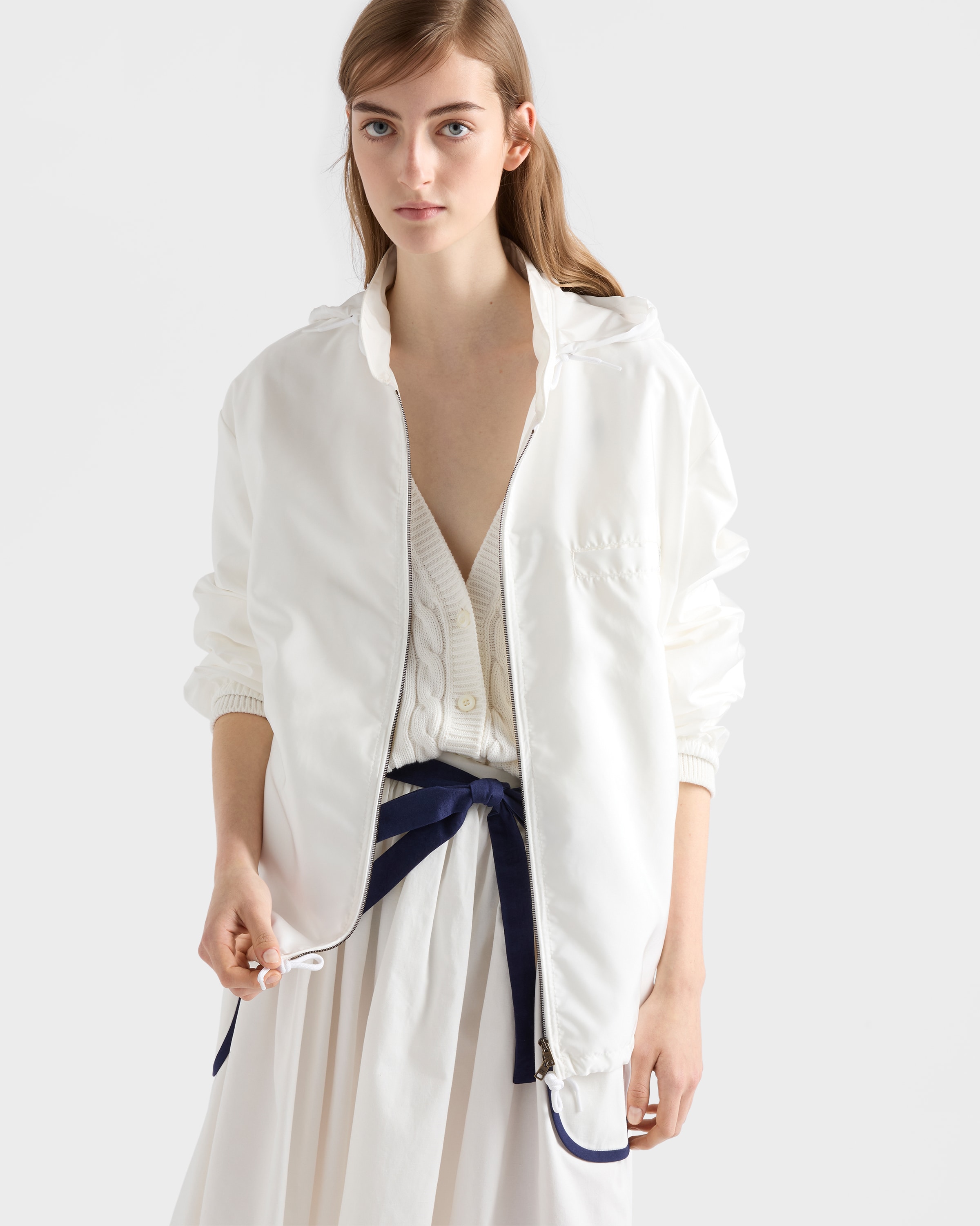 White Lightweight Re-Nylon blouson jacket | PRADA - United States