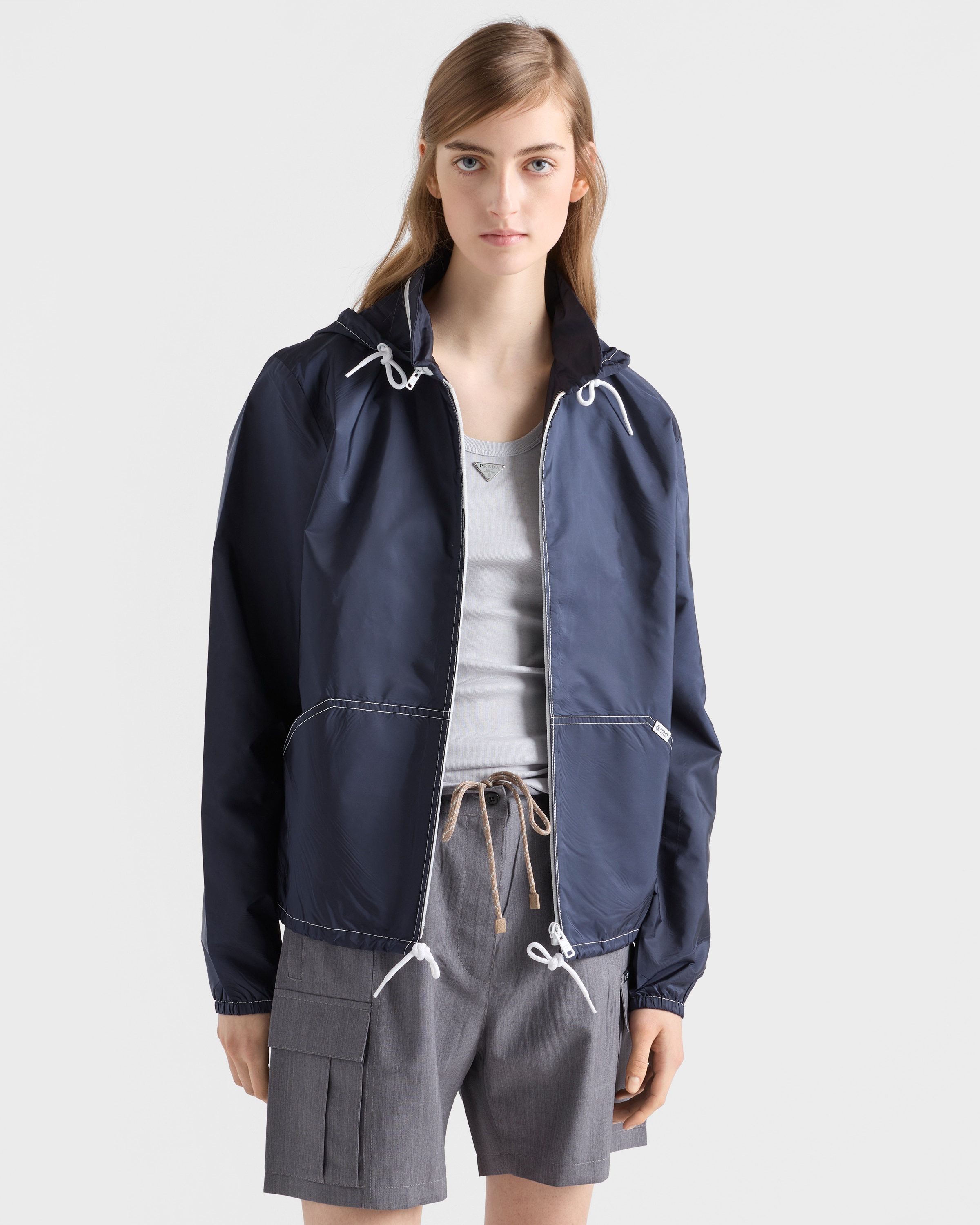 Blue Lightweight Re-Nylon blouson jacket | PRADA - Canada