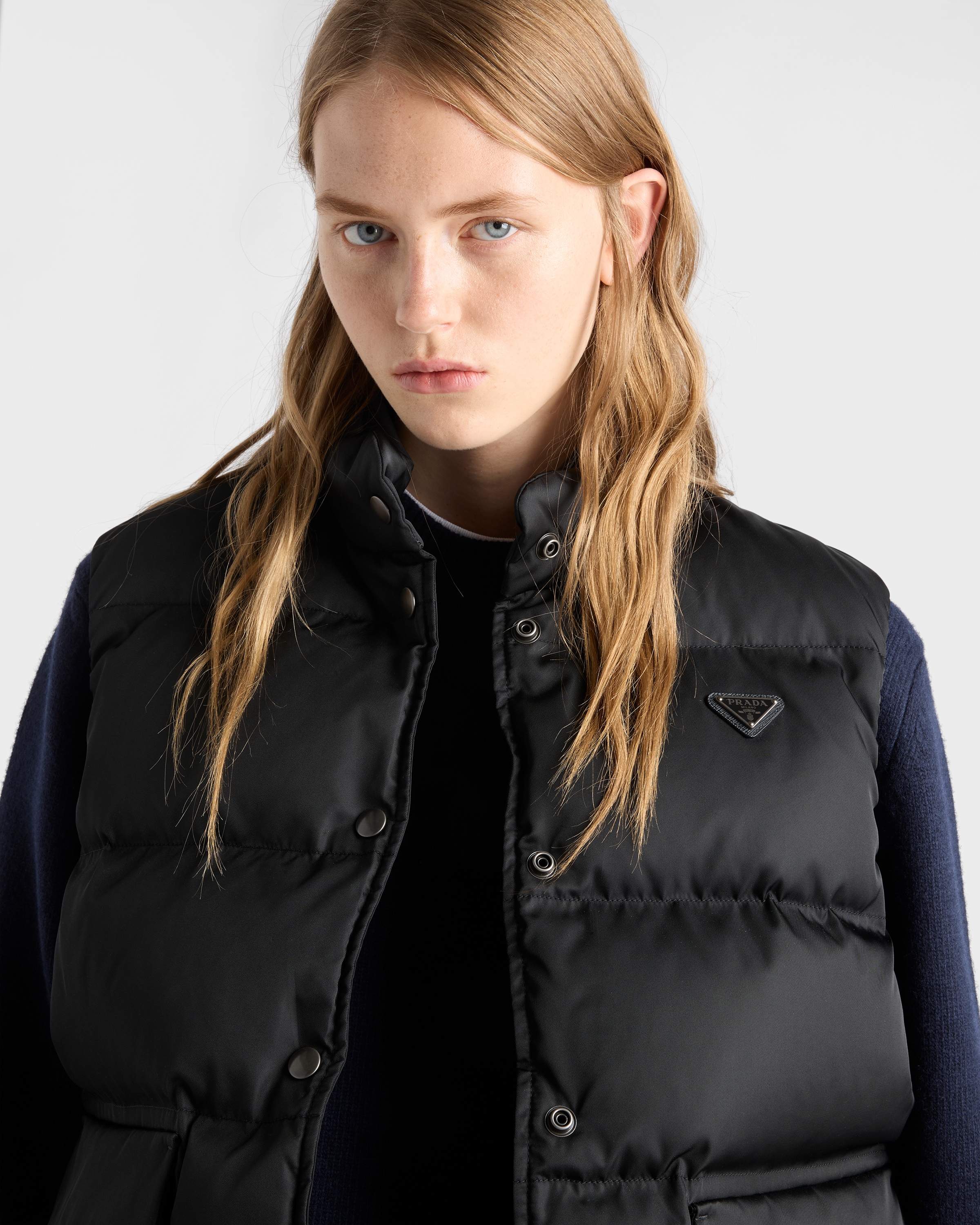 Black Re-nylon Down Vest | PRADA - United States