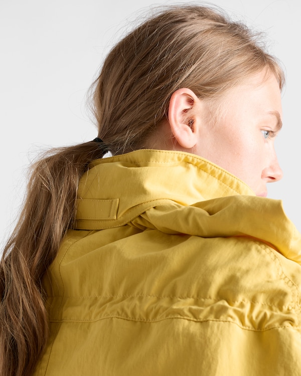 Technical fabric capelet with shearling trim - Yellow Technical fabric capelet with shearling trim - Yellow
