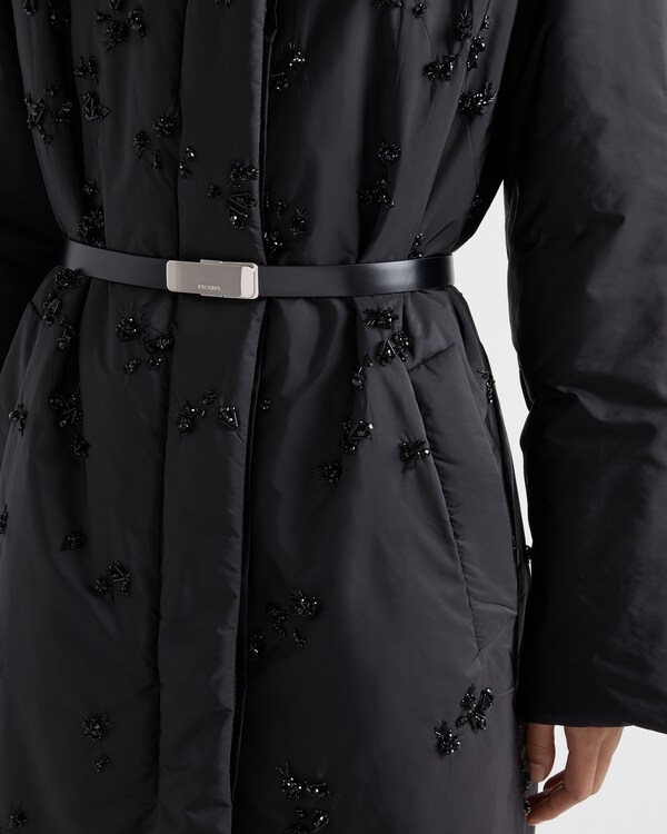 Embroidered light Re-Nylon raincoat - Negro Embroidered light Re-Nylon raincoat - Negro