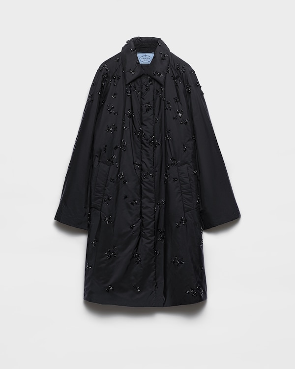 Embroidered light Re-Nylon raincoat - Negro Embroidered light Re-Nylon raincoat - Negro