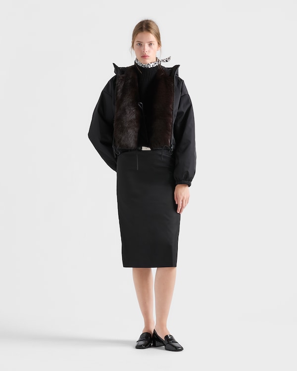 Re-Nylon and shearling blouson jacket - Negro Re-Nylon and shearling blouson jacket - Negro