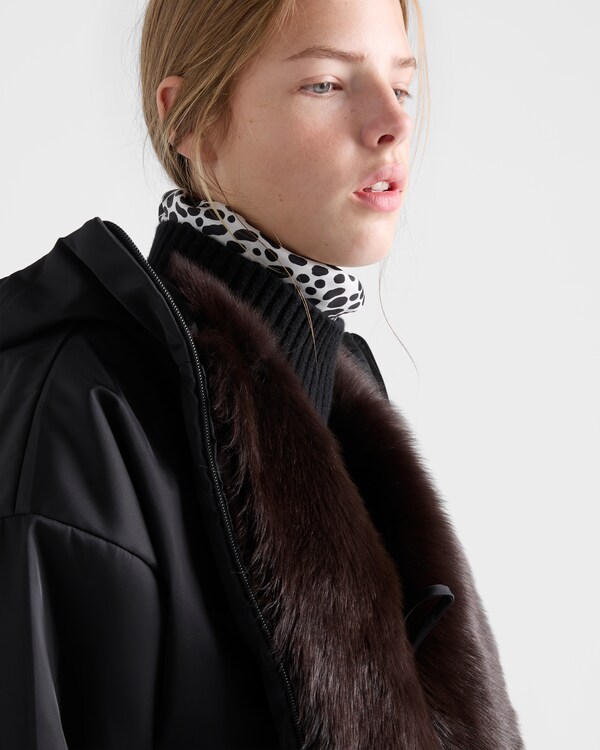 Re-Nylon and shearling blouson jacket - Negro Re-Nylon and shearling blouson jacket - Negro