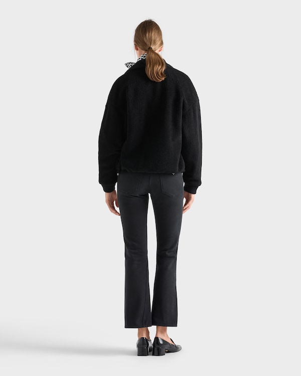 Wendbare Blousonjacke aus Fleece und Re-Nylon - Schwarz Wendbare Blousonjacke aus Fleece und Re-Nylon - Schwarz