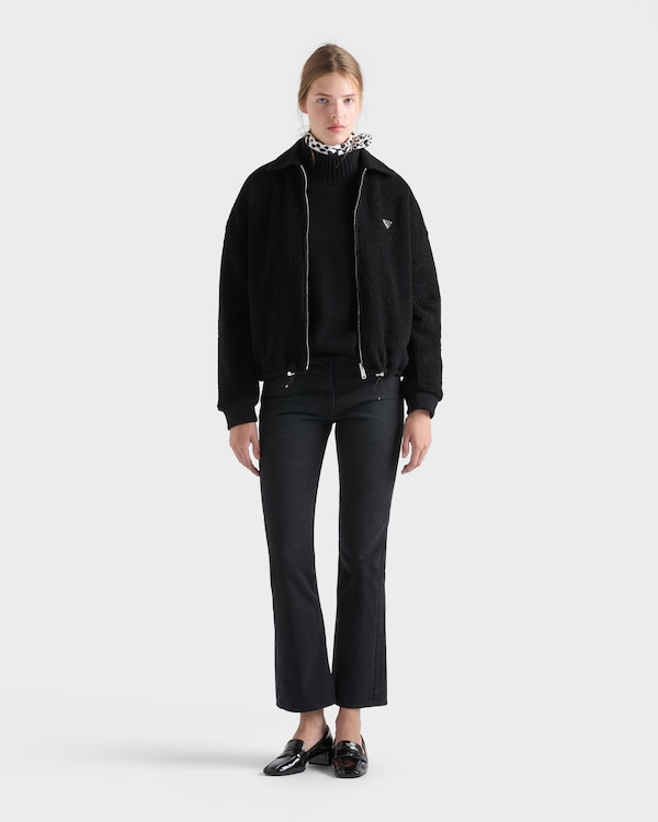 Wendbare Blousonjacke aus Fleece und Re-Nylon - Schwarz Wendbare Blousonjacke aus Fleece und Re-Nylon - Schwarz