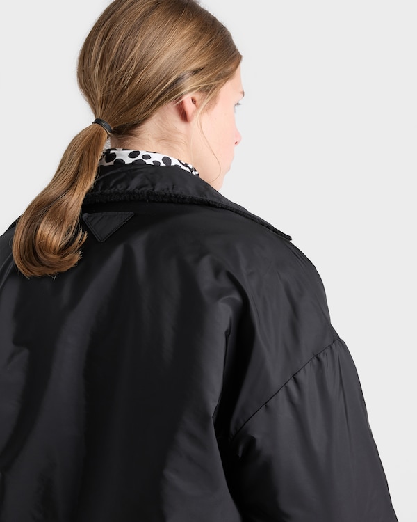 Wendbare Blousonjacke aus Fleece und Re-Nylon - Schwarz Wendbare Blousonjacke aus Fleece und Re-Nylon - Schwarz